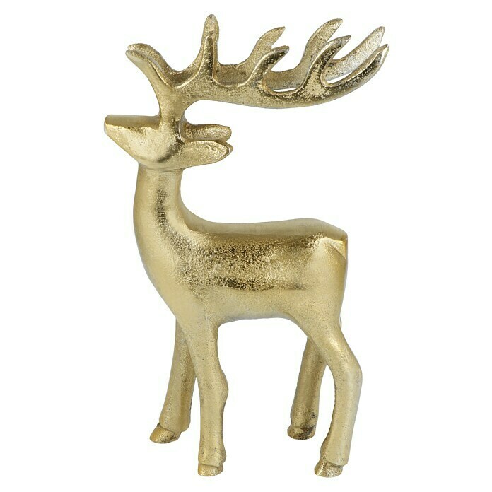 Dekofigur Hirsch Gold Groß (L x B x H: 12 x 5 x 21 cm, Gold, Aluminium) | BAUHAUS