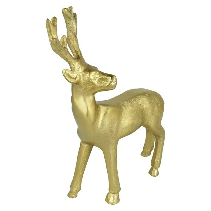 Dekofigur Hirsch Gold (L x B x H: 24 x 9 x 21 cm, Gold, Metall) | BAUHAUS