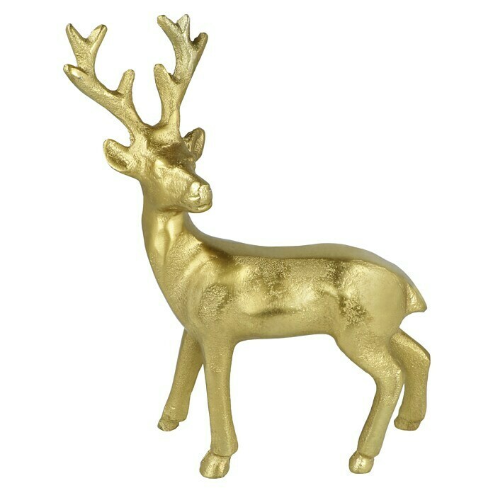 Dekofigur Hirsch Gold (L x B x H: 24 x 9 x 21 cm, Gold, Metall) | BAUHAUS