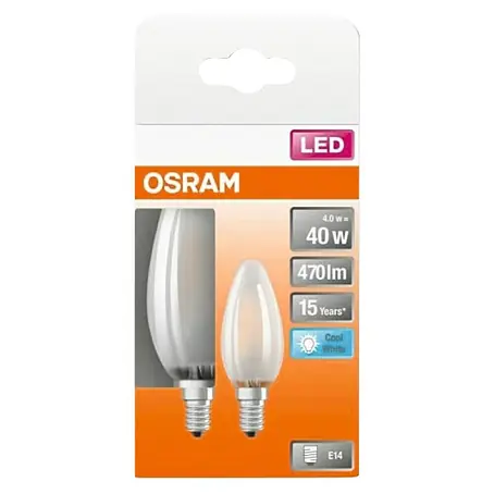 Osram  Bombilla LED Vela mate pack 2