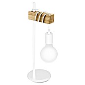 Eglo Townshend Tischleuchte (10 W, L x B x H: 17,5 x 15,5 x 50 cm, Weiß/Braun) | BAUHAUS