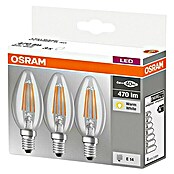 Osram Star LED-Leuchtmittel Classic B 40 (4 W, E14, Warmweiß, Klar, 3 Stk.)