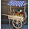 Promadino Dekoartikel Marktwagen mit Dach (L x B x H: 82 x 173 x 184 cm, Natur, Holz) | BAUHAUS