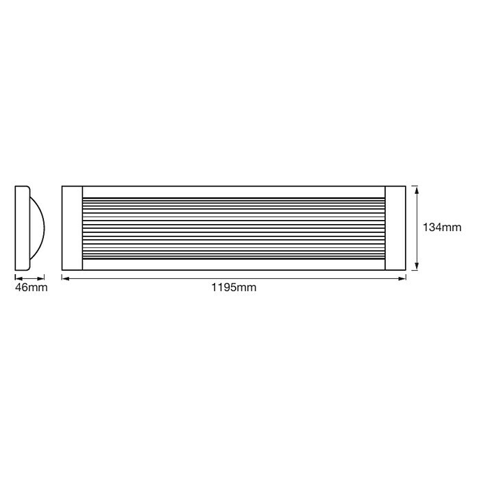 Ledvance LED-Deckenleuchte Office LineL x B x H: 119,5 x 13,4 x 4,6 cm, Kaltweiß Sketch