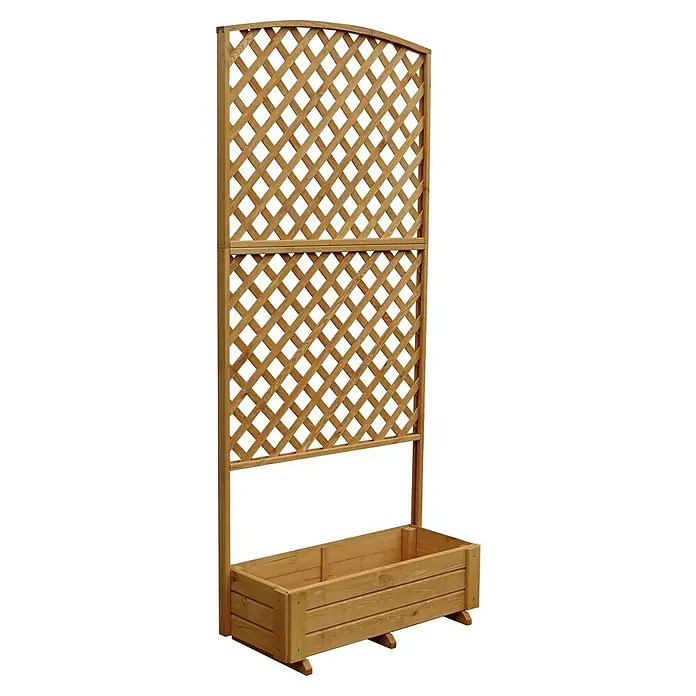 Promadino Pflanzkasten - Außenmaß (L x B x H): 91 x 41 x 205 cm, Holz, Honigbraun - Holzpflanzkasten mit Rankgitter, ideal für Kletterpflanzen im Garten oder auf der Terrasse. Robuste Konstruktion für den Außenbereich.
