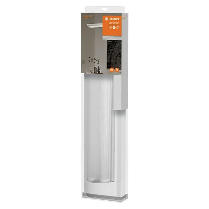 Ledvance LED-Deckenleuchte Office Line - 25 W, L x B x H: 59,5 x 13,4 x 4,6 cm, Weiß - Verpackung einer LEDVANCE Büroleuchte. Schlankes Design, ideal für Büros. 2000 lm, 25 W, 4000 K, mit 3 Jahren Garantie.
