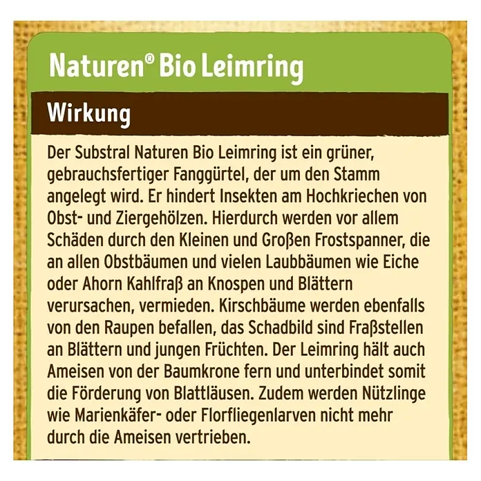 Substral Naturen Leimring - 2,5 m - Naturen Bio Leimring: Der grüne, gebrauchsfertige Fanggürtel schützt Obst- und Ziergehölze vor Insekten und Raupenbefall.