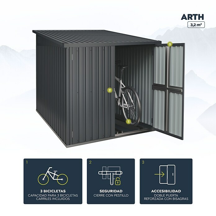 Hoggar Caseta para bicicletas Arth (L x An: 204 x 163 cm, Espesor de pared: 0,3 mm)