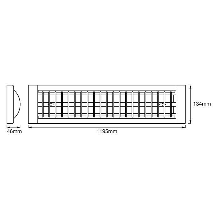 Ledvance LED-Deckenleuchte Office LineL x B x H: 59,6 mm x 13,4 cm x 4,6 mm, Kaltweiß Sketch