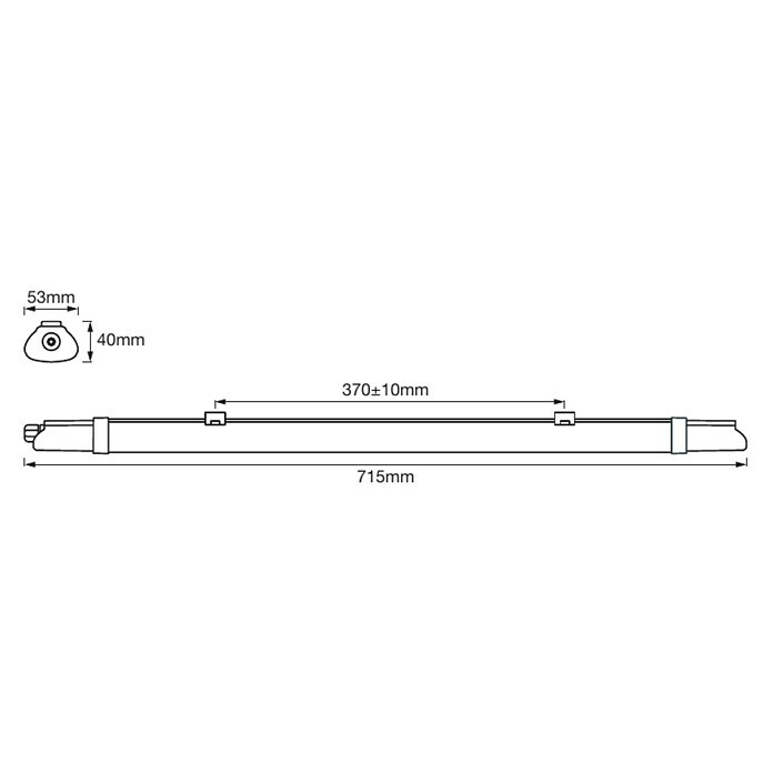 Osram LED-Feuchtraum-Lichtleiste (1-flammig, 10 W, L x H: 71,5 x 3,5 cm, Lichtfarbe: Neutralweiß, IP65)