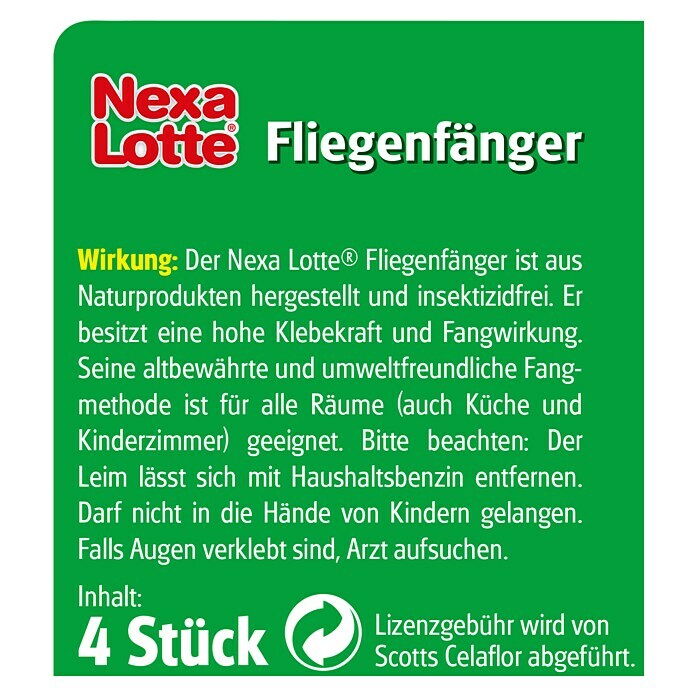 Nexa Lotte Fliegenfänger4 Stk. Back View