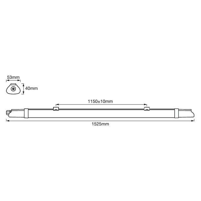 Ledvance LED-Feuchtraumlichtleiste Submarine Slim (Länge: 152,5 cm, Lichtfarbe: Kaltweiß, 24 W, IP65) | BAUHAUS