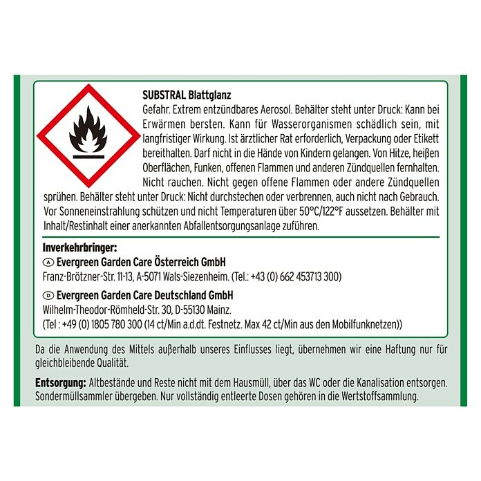 Substral Blattglanz200 ml Back View