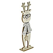 Dekofigur Rentier mit Brille (L x B x H: 13 x 58 x 8 cm, Braun, Holz) | BAUHAUS