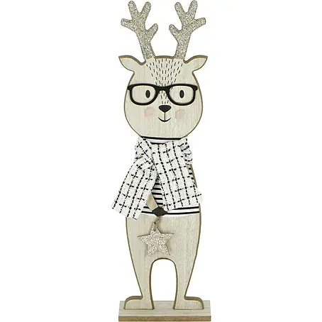 Dekofigur Rentier mit Brille