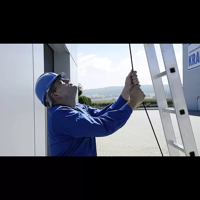 Krause Stabilo Sprossen-SeilzugleiterArbeitshöhe: 8,45 m, 30 Stk., Aluminium - KRAUSE-Technik-Clip: Die KRAUSE Seilzugleiter