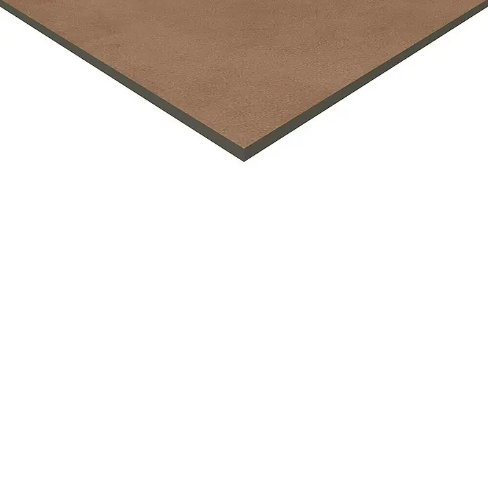 Feinsteinzeugfliese Mediterran Canyon - 120 x 120 cm, Cotto, Matt - Ein hochauflösendes Bild einer braunen, rechteckigen Holzplatte mit einer glatten Oberfläche und dunklen Kanten, ideal für Designprojekte.