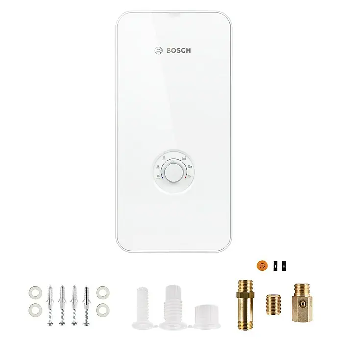 Bosch Durchlauferhitzer DNA Tronic Comfort AquaStop - 21/24/27 kW, Elektronisch, Geschlossen - Bosch-Warmwasserbereiter zur Wandmontage mit Installationsmaterial für eine einfache und schnelle Installation.