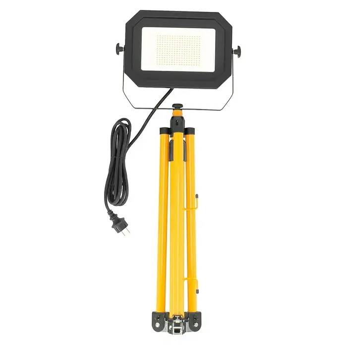 Profi Depot LED-Strahler - 50 W, 8.250 lm, 4.000 K, L x B x H: 68 x 75 x 190 cm, IP65 - Ein LED-Baustrahler mit Stativ, ideal für Ausleuchtung auf Baustellen. Robuste Ausführung, sorgt für helles Licht.