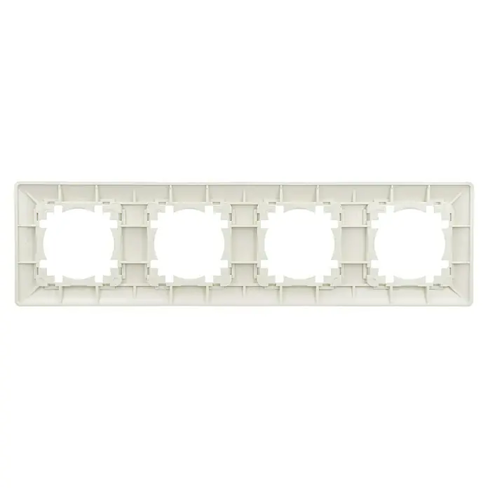 Voltomat MIKRO Abdeckrahmen - Elektroweiß, 4-fach, Kunststoff - Eine weiße Mehrfach-Steckdosenleiste zur flexiblen Installation von Steckdosen und Schaltern im Haushalt.