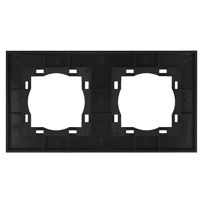 Voltomat ART Abdeckrahmen - Schwarz, 2-fach, Kunststoff - Schwarze Doppelrahmen-Wandplatte, ideal für die Installation von zwei Schaltern oder Steckdosen nebeneinander. Robuste Konstruktion für eine einfache Montage.
