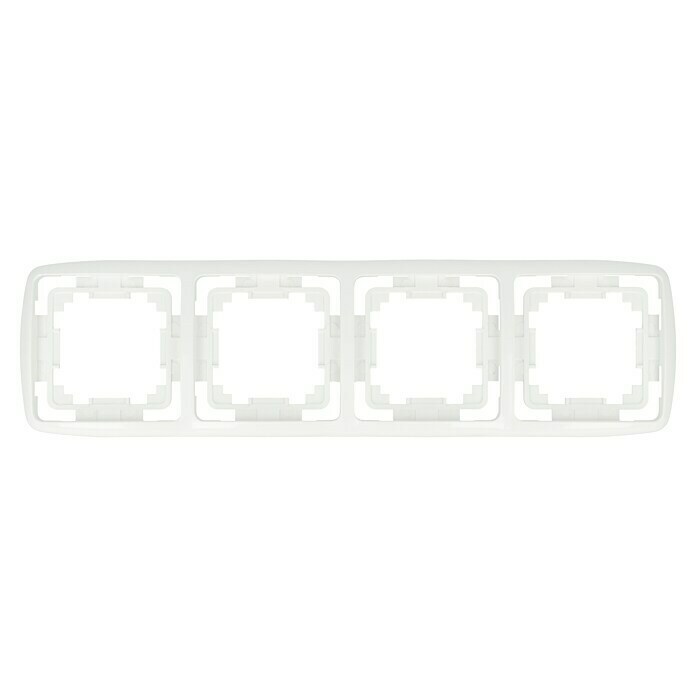 Voltomat LINEA Abdeckrahmen (Alpinweiß, 4-fach, Kunststoff, Hochglanz, Unterputz)