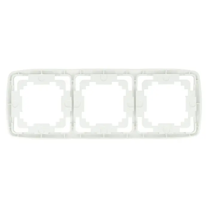 Voltomat LINEA Abdeckrahmen - Alpinweiß, 3-fach, Kunststoff - Weiße Dreifach-Abdeckplatte für Schalter und Steckdosen, ideal für moderne Innenräume und einfache Installation.