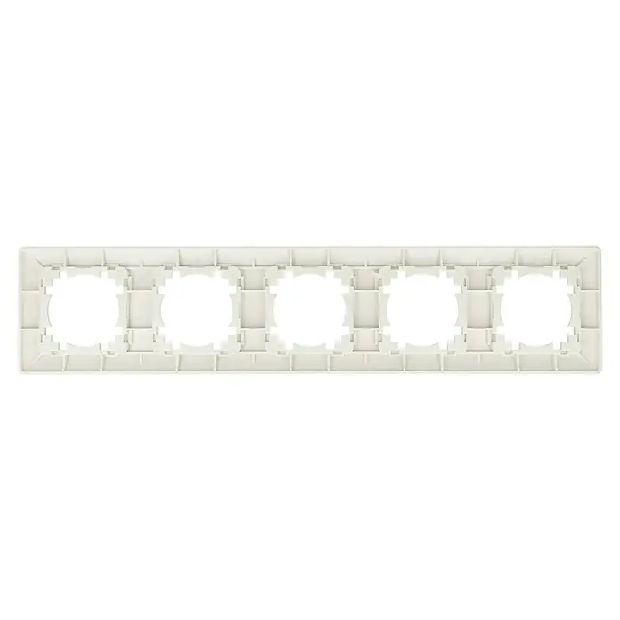 Voltomat MIKRO Abdeckrahmen - Elektroweiß, 5-fach, Kunststoff - Weiße Installationsabdeckung mit fünf Aussparungen für Schalter und Steckdosen. Ideal für eine saubere und professionelle Elektroinstallation.