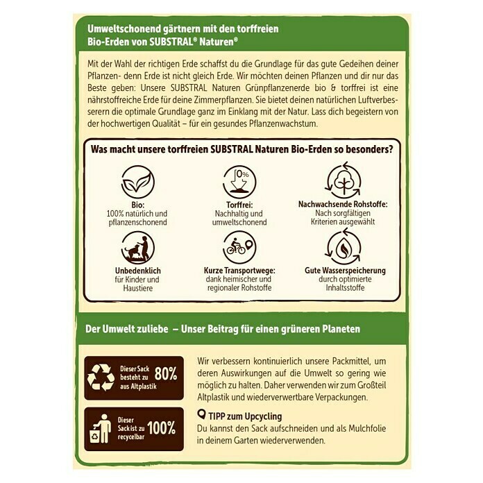 Substral Naturen Grünpflanzen- & Palmenerde10 l Back View