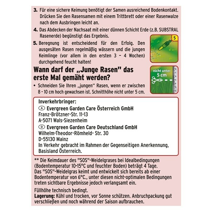 Substral Nachsaat-Rasen1 kg, 50 m² Back View