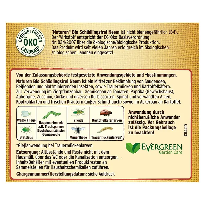Substral Naturen Bio-Schädlingsfrei Neem - 75 ml - Naturen Bio Schädlingsfrei Neem zur Schädlingsbekämpfung im Gartenbau, Gemüsebau und Ackerbau. Geeignet für nichtberufliche Anwender.