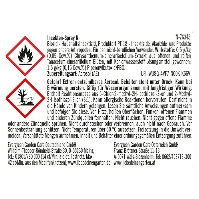 Substral Celaflor Insekten-Spray N400 ml Back View