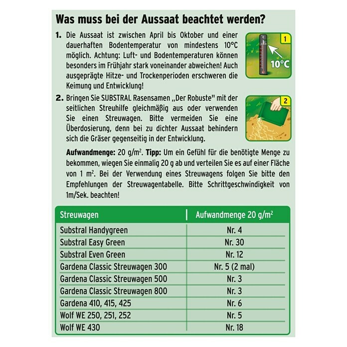 Substral Rasensamen Robust1 kg, 50 m² Back View