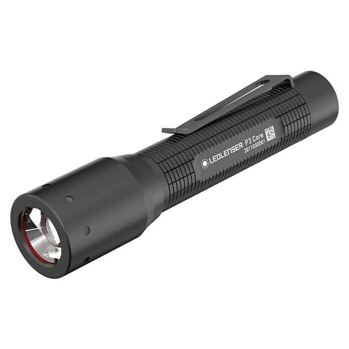 Ledlenser LED-Taschenlampe P3 CoreBatteriebetrieben, Schwarz, 15 lm - 90 lm Diagonal View