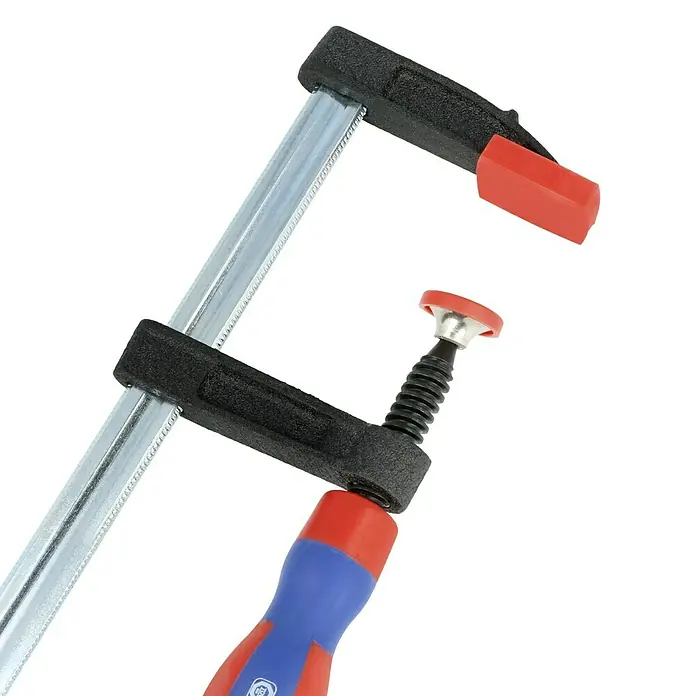 Wisent Schraubzwinge - Spannweite: 200 mm, Ausladung: 50 mm - Stabile Schraubzwinge mit Stahlstange, Spannbacken und ergonomischem Griff für präzises und sicheres Fixieren von Werkstücken.
