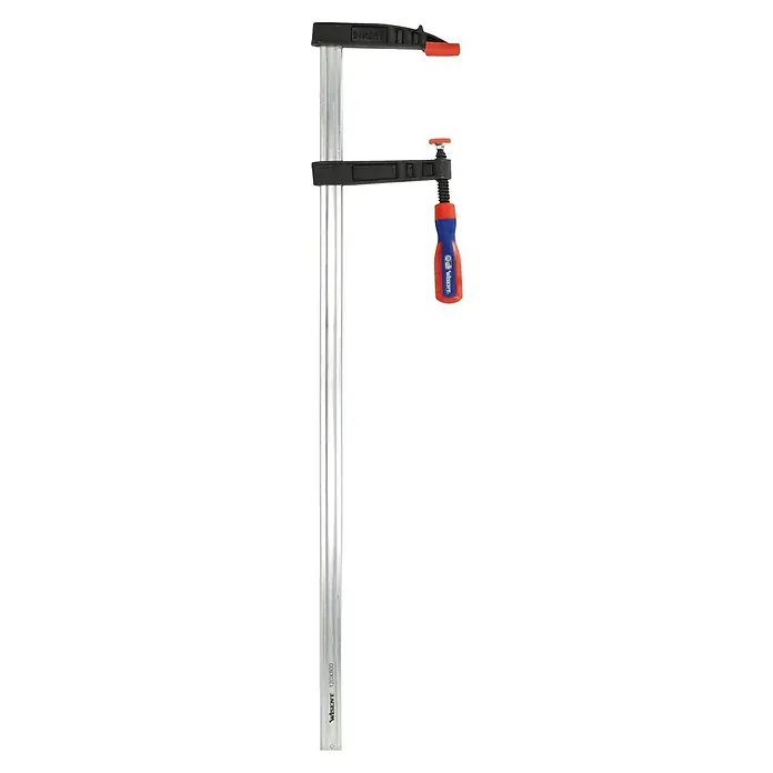 Wisent Schraubzwinge - Spannweite: 800 mm, Ausladung: 120 mm - Bild einer Wisent-Einhandzwinge 120x800 mit verstellbarem Spannarm und ergonomischem Griff für einfache Bedienung.