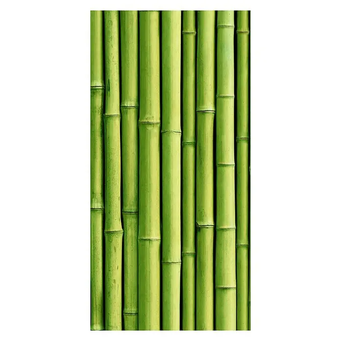 Papermoon Infrarot-Glasbildheizkörper Bamboo - 600 x 1.200 mm, 750 W - Detailaufnahme von Bambusstämmen, die eine grüne, natürliche Textur und Ruhe ausstrahlen. Perfekt für tropische Designs!