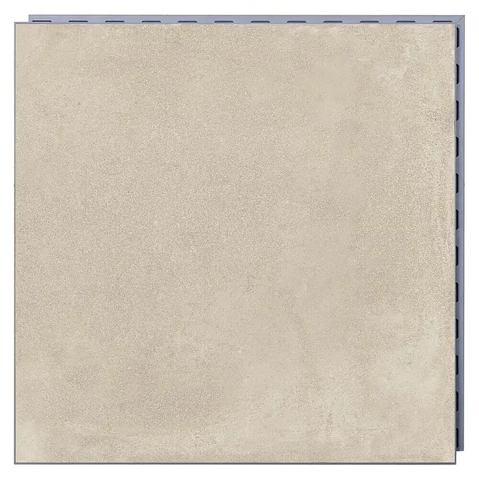 Terrassenfliese Click and Go Square Sand - 60 x 60 cm, Sand, Matt - Ein quadratischer Bodenfliese in einem hellen Beigeton, ideal für moderne Innenräume und strapazierfähige Böden.