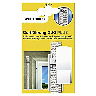 Schellenberg Duo Plus Gurtführung Maxi (Gurtbreite: 23 mm, Schwere Rollläden, Zugluftdichtung, Weiß)
