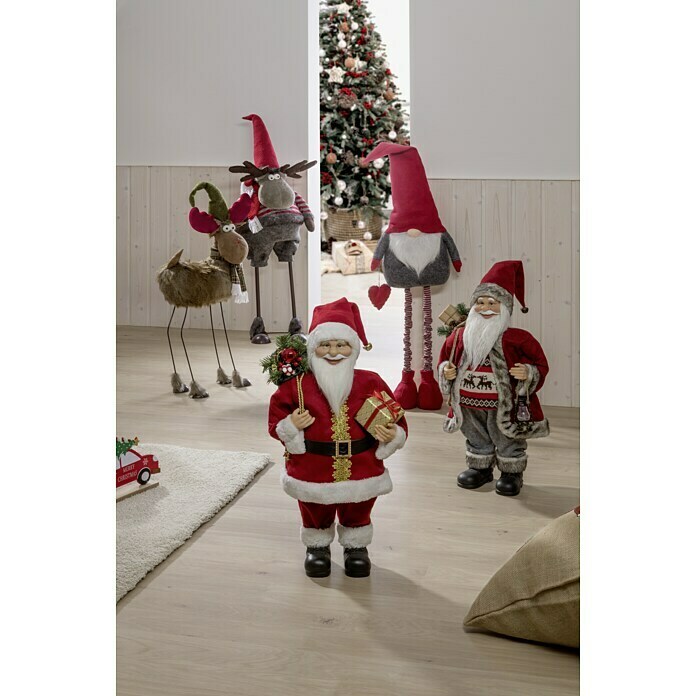 Weihnachtsmann Wichtel Höhenverstellbar und mit spitzer Mütze (Höhe: 120 cm,  Weiß/Rot, Ausziehbar) | BAUHAUS