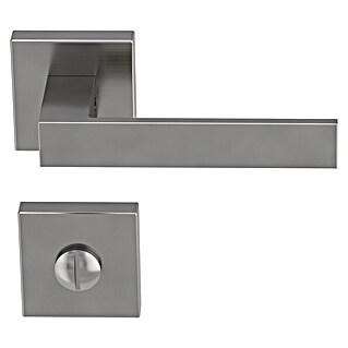 Diamond Doors Creative Juego de manillas para puerta de habitación Savannah (Grosor de la puerta: 40 mm - 45 mm, Terciopelo gris, Cierre ranurado con pestillo ovalado)