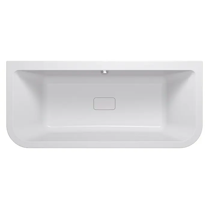 Camargue Freistehende Badewanne Buena Vista - L x B: 180 x 80 cm, Sanitäracryl, Weiß - Weisse Badewanne mit rechteckiger Form und abgerundeten Kanten. Die Badewanne hat einen mittigen Ablauf und eine Ablagefläche.