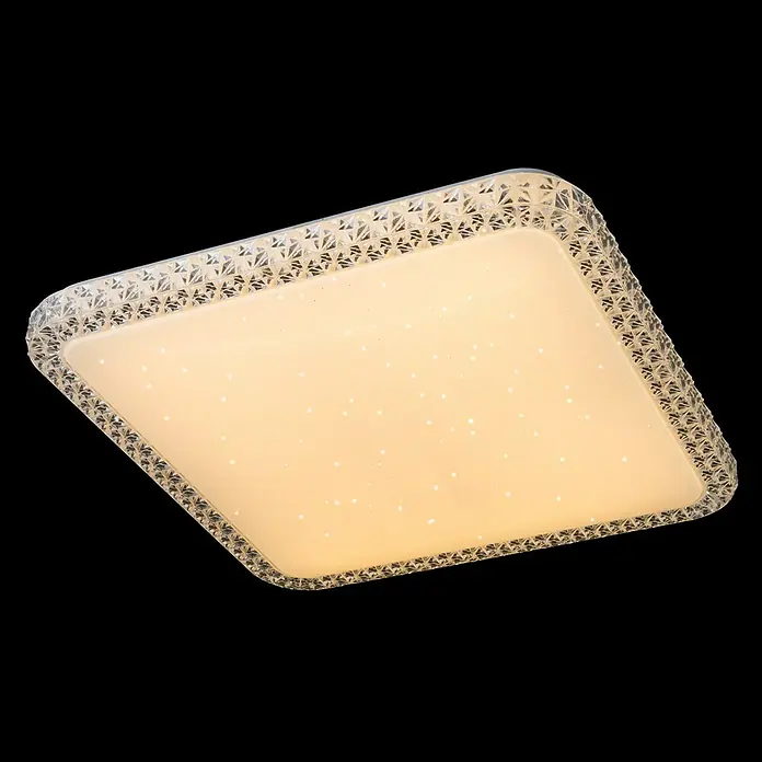 Lavida Plafón Gromo - 24 W, L x An x Al: 43,5 x 43,5 x 7 cm, Blanco frío - Elegante lámpara de techo LED cuadrada con borde de cristal y efecto estrella. Proporciona una iluminación ambiental en cualquier habitación.