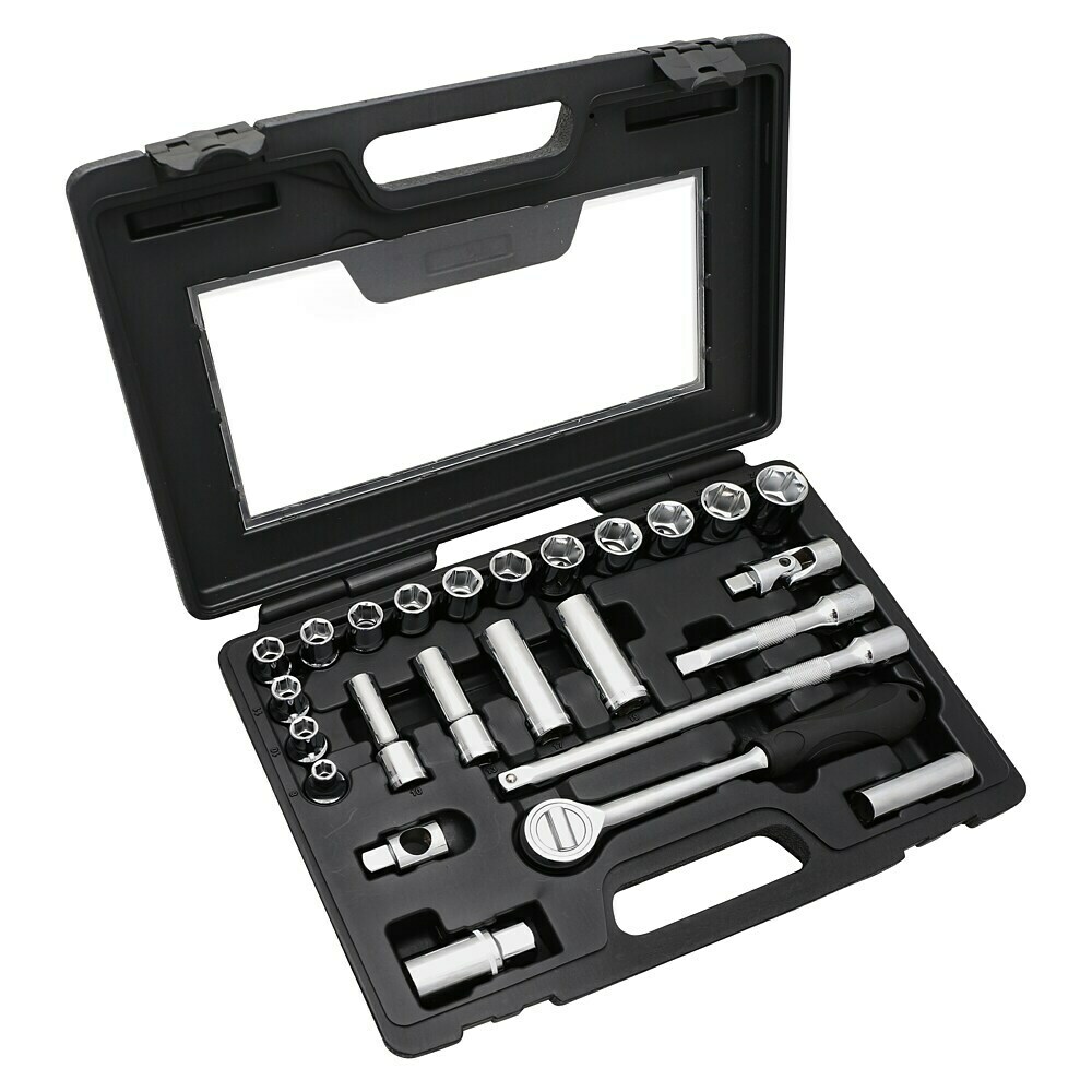 US Pro Tools Steckschlüssel-Set 12-teilig – 3/8 Zoll Antrieb, 8–19 Mm, Chrom-Vanadium-Stahl