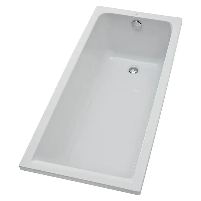 Camargue Badewanne Orlando - 140 x 70 cm, Sanitäracryl, Weiß - Ein rechteckiger, weißer Einbau-Badezuber, der sich perfekt für entspannende Bäder eignet. Modernes Design für jedes Badezimmer.