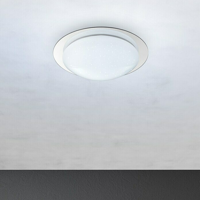 Lavida Okrugla stropna LED svjetiljka (18 W, Bijelo / srebrno, Ø x V: 38 x 10,5 cm)