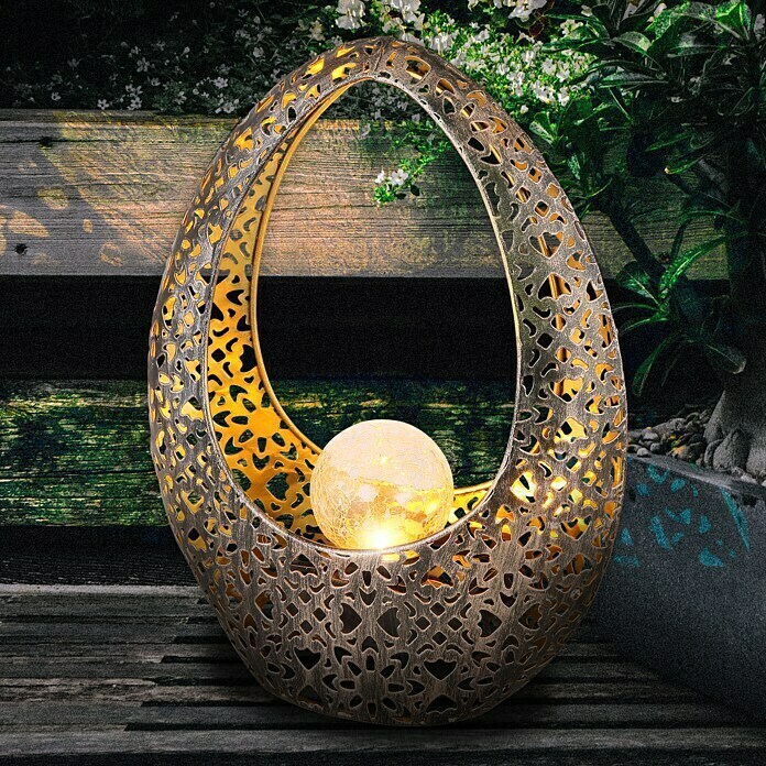 Globo Solar-Dekoleuchte (L x B x H: 21,5 x 9,5 x 27,5 cm, Gold, Bronze, IP44) | BAUHAUS