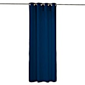 Cortina con ollaos Velvet (140 x 270 cm, 100% poliéster, Azul)