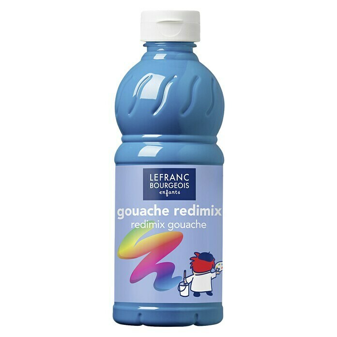 Lefranc & Bourgeois Gouachefarbe RedimixTürkisblau, 500 ml, Flasche Front View