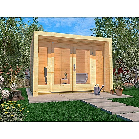 Weka Gartenhaus 263 (Außenmaß inkl. Dachüberstand (B x T): 305 x 250 cm, Holz, Natur, 6,93 m²)